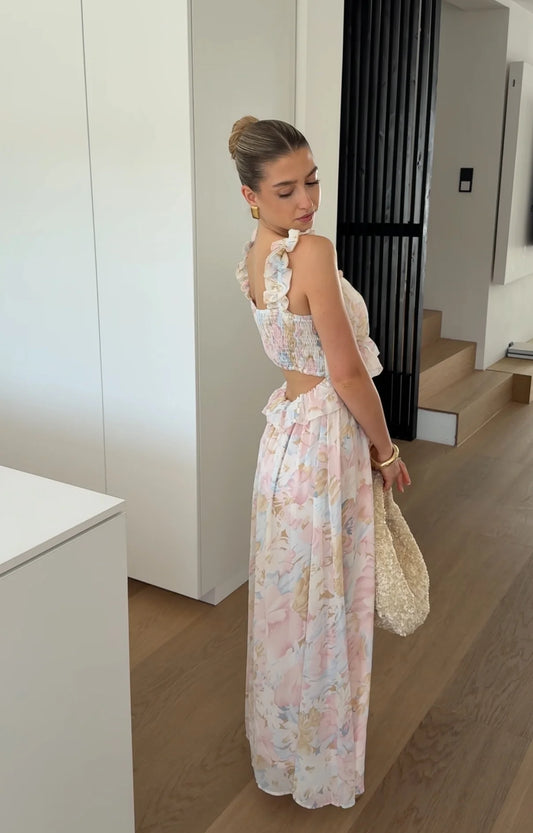 Vestido largo de flores