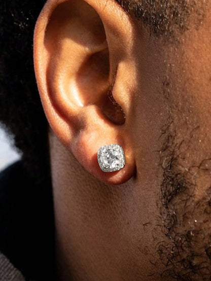 Pendientes cuadrados con diamantes