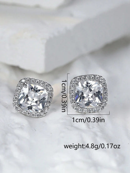Pendientes cuadrados con diamantes