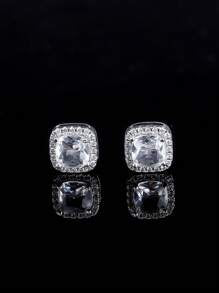 Pendientes cuadrados con diamantes