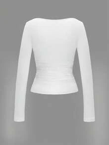 Blusa de manga larga ajustada para mujer