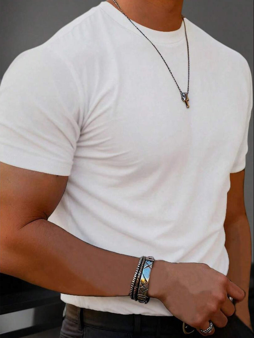 Camiseta básica manga corta para hombre