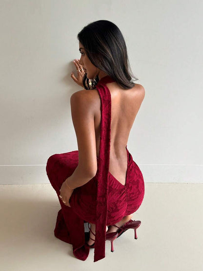Vestido Ajustado Elegante de Cuello Corbata