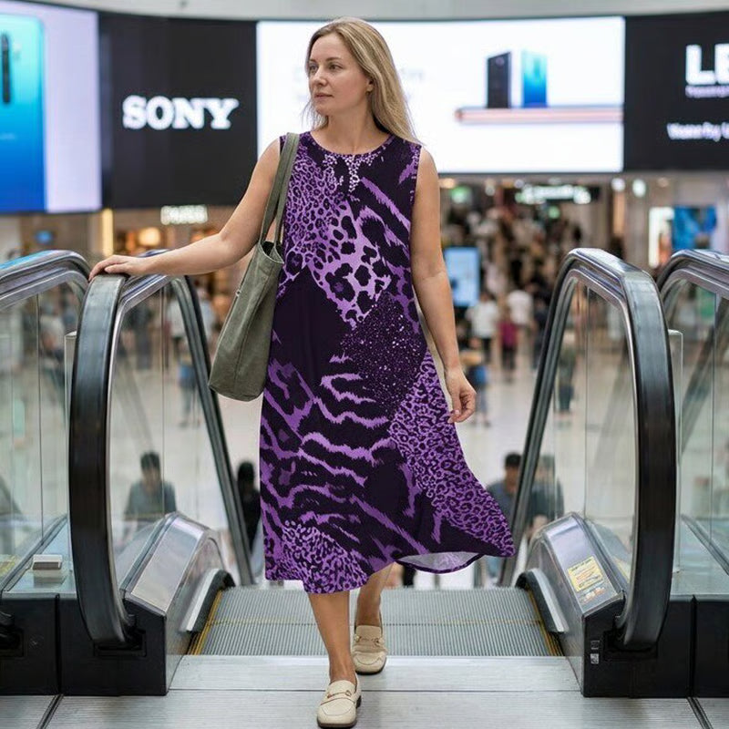 Vestido con estampado de leopardo